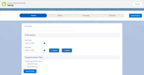 Screenshot showing the Compensation Plan setup page